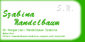 szabina mandelbaum business card
